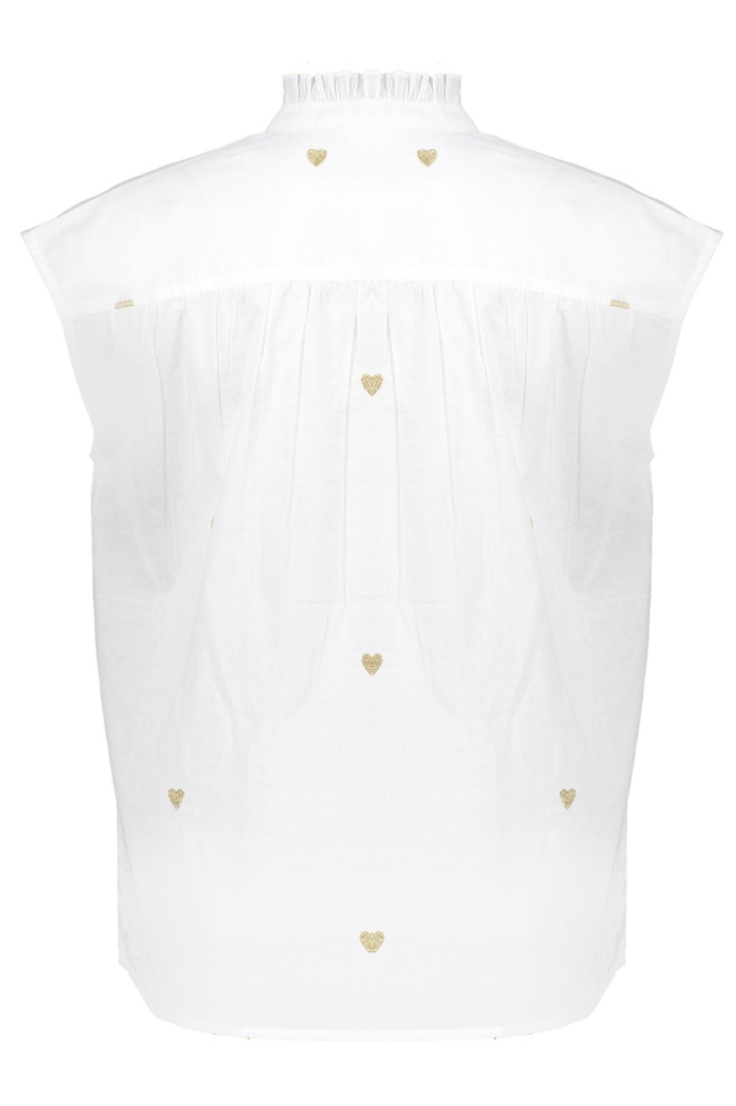 BLOUSE MET BRODERIE HARTJES 53341 81 000010 OFF-WHITE/GOLD